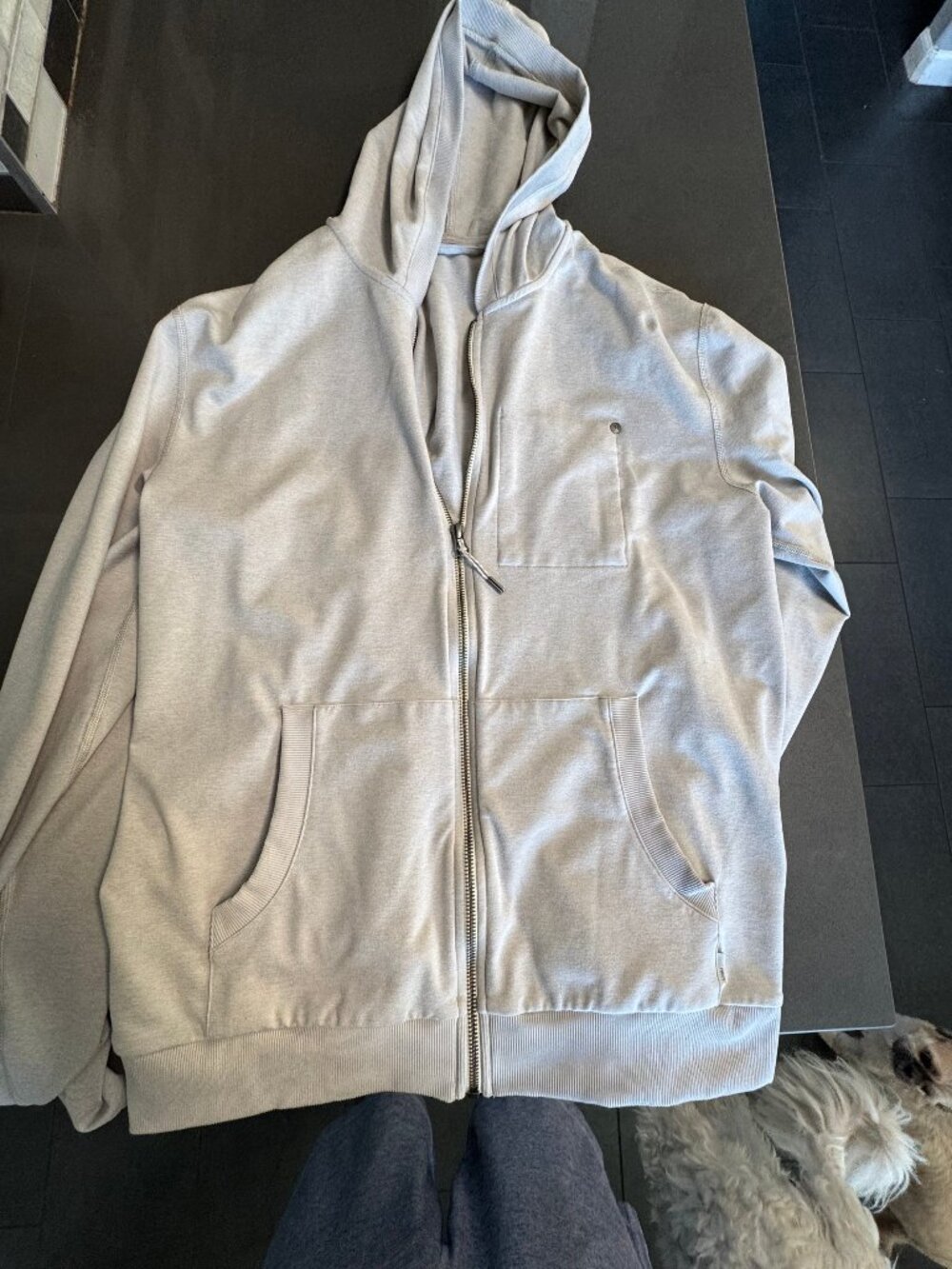 Vuori Coronado Full Zip Hoodie Men's Medium Light Heather Grey DreamKnit